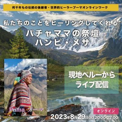 2023年8月29日(火)『私たちのことをヒーリングしてくれるパチャママの祭壇ハンピ・メサ』プーマ