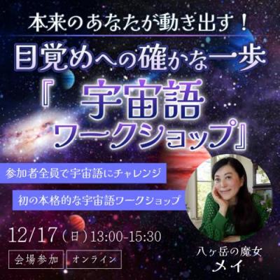 12/17(日)開催「本来のあなたが動き出す! 目覚めへの確かな一歩『宇宙語ワークショップ』」ーメイ